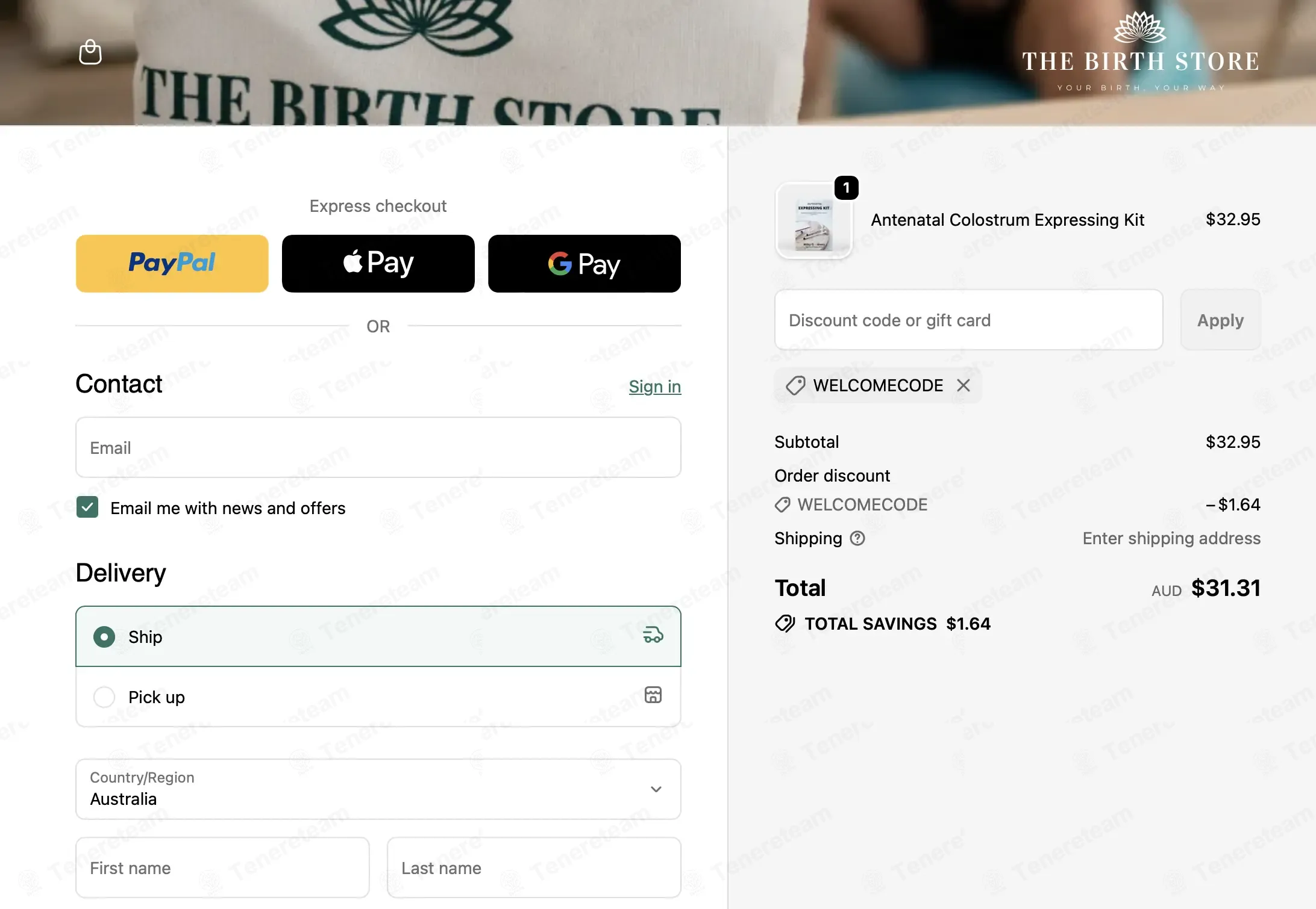 The Birth Store coupon code: 5% off with WELCOMECODE. Tested and valid as 4 months ago.