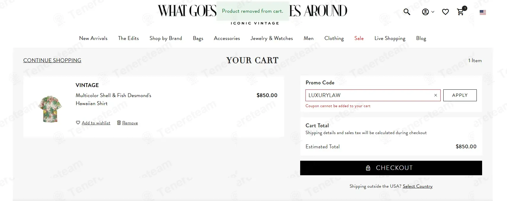 What Goes Around Comes Around coupon code: 10% off with LUXURYLAW. Tested and valid as 3 months ago.