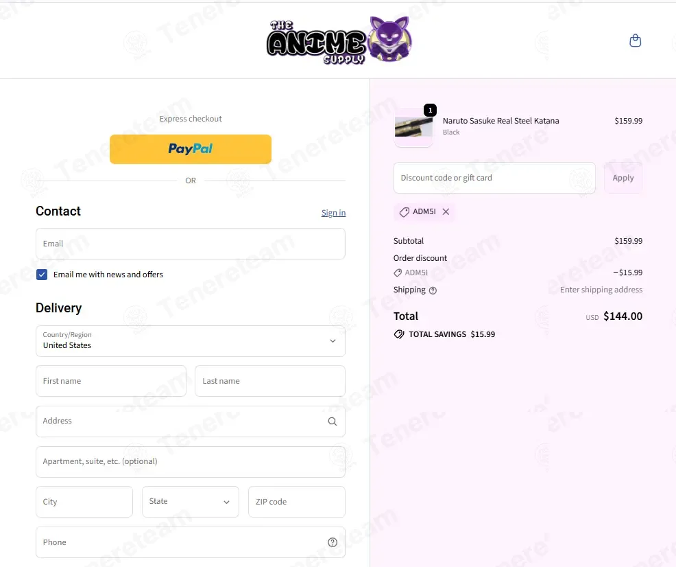 The Anime Supply coupon code: 10% off with ADM5I. Tested and valid as 1 week ago.