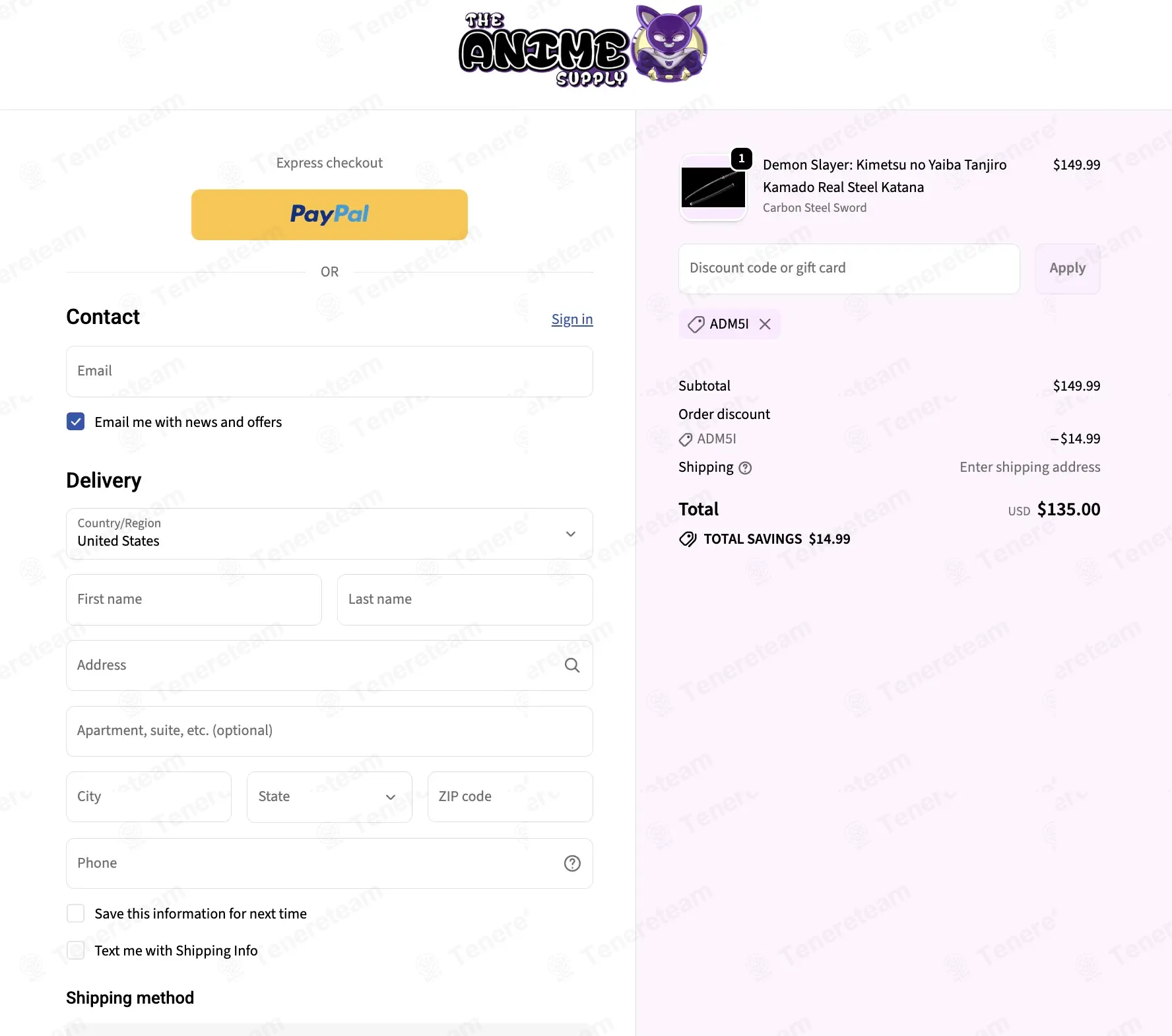 The Anime Supply coupon code: 10% off with ADM5I. Tested and valid as 1 week ago.