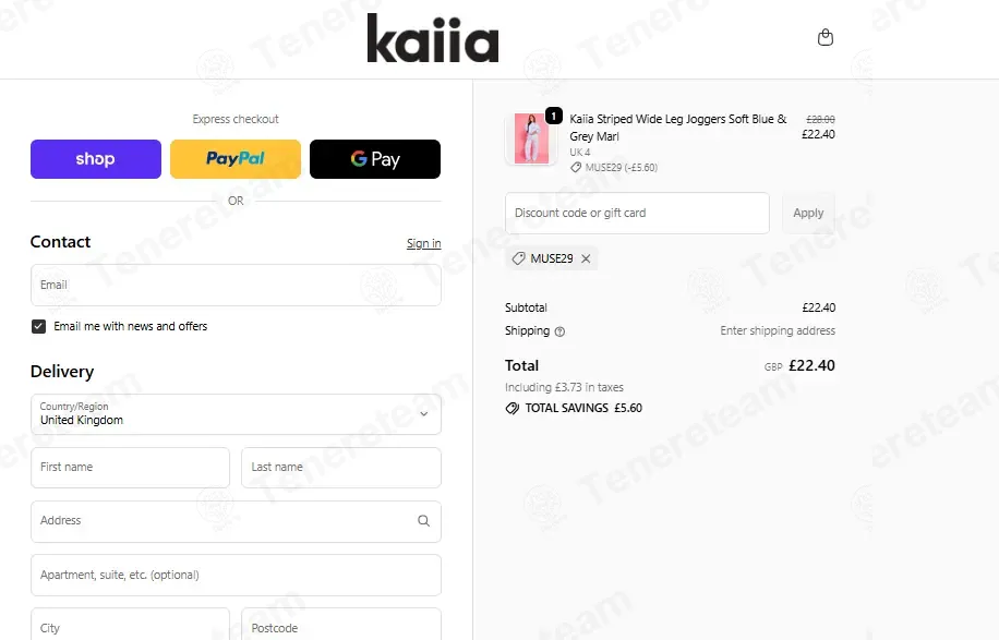 Kaiia The Label coupon code: 20% off with MUSE29. Tested and valid as 1 month ago.