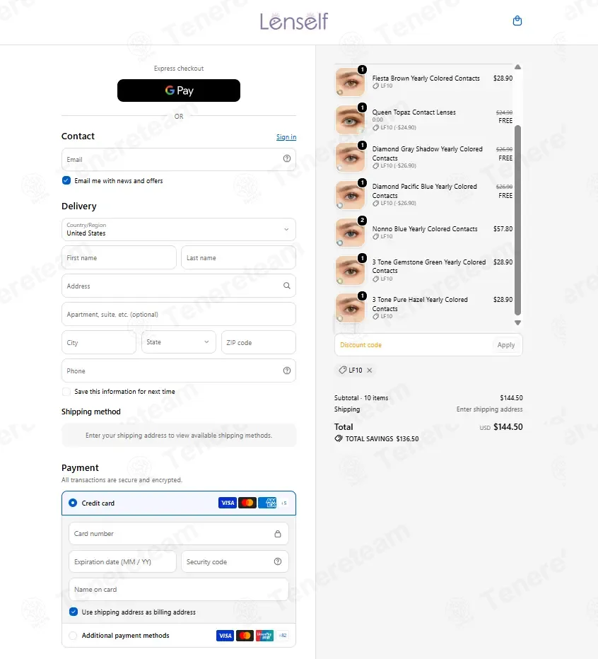 Lenself apply coupon code