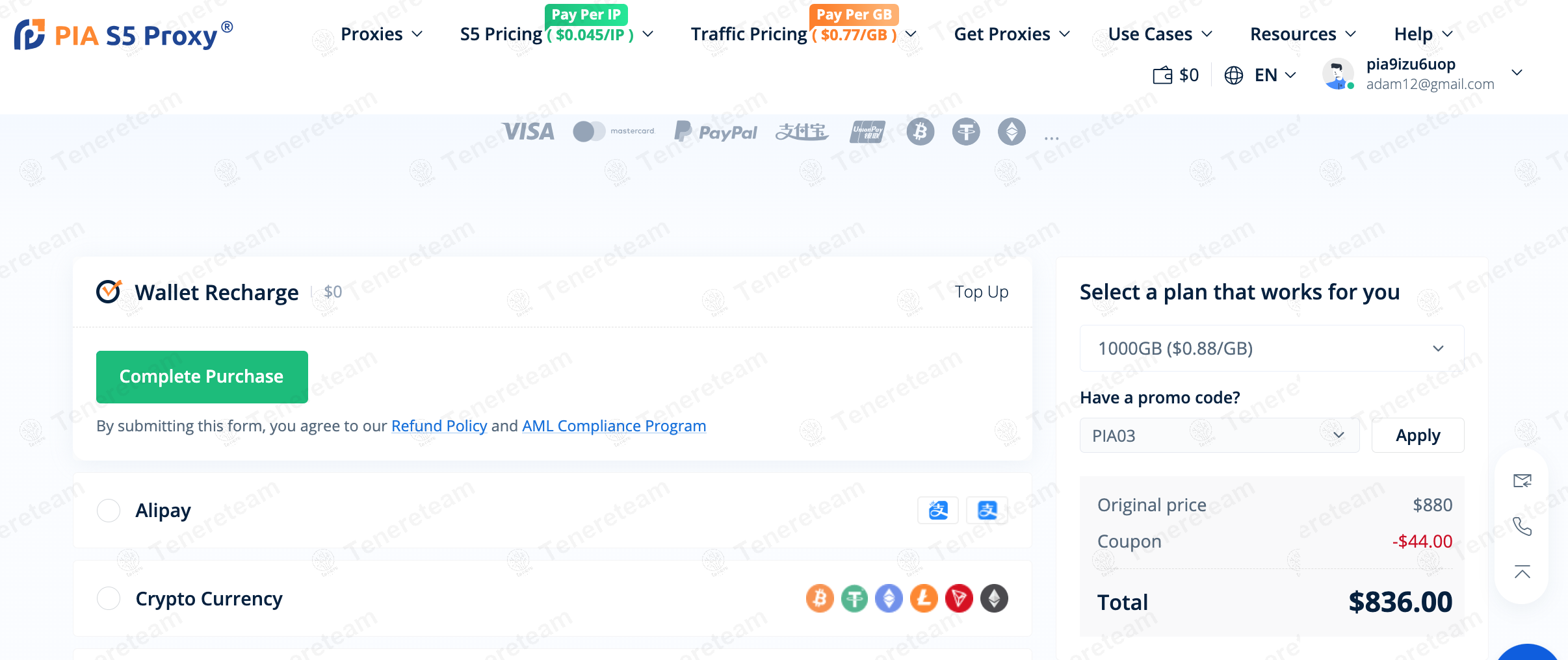 Pia Proxy coupon code: 5% off with PIA03. Tested and valid as 10 months ago.