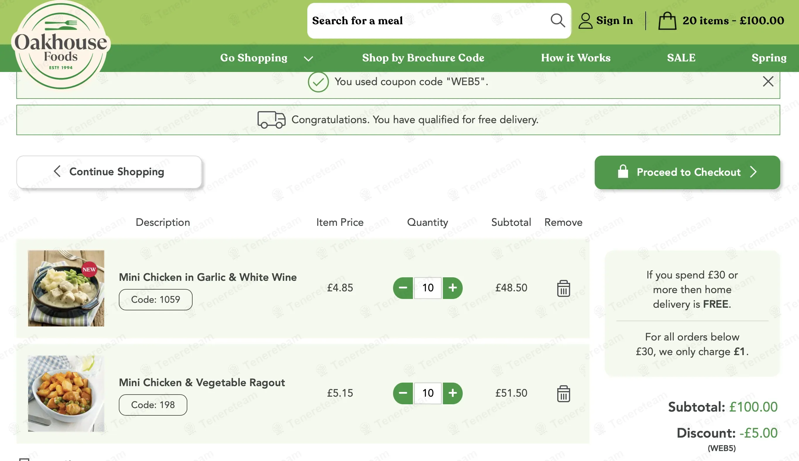 Oakhouse Foods coupon code: £5 off with WEB5. Tested and valid as 1 year ago.