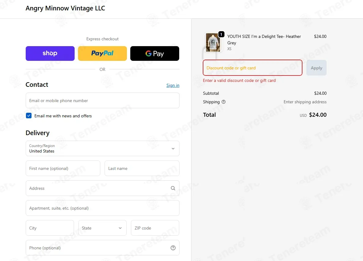 Angry Minnow Vintage coupon code: 10% off with HAPPYCUSTOMER. Tested and valid as 4 months ago.