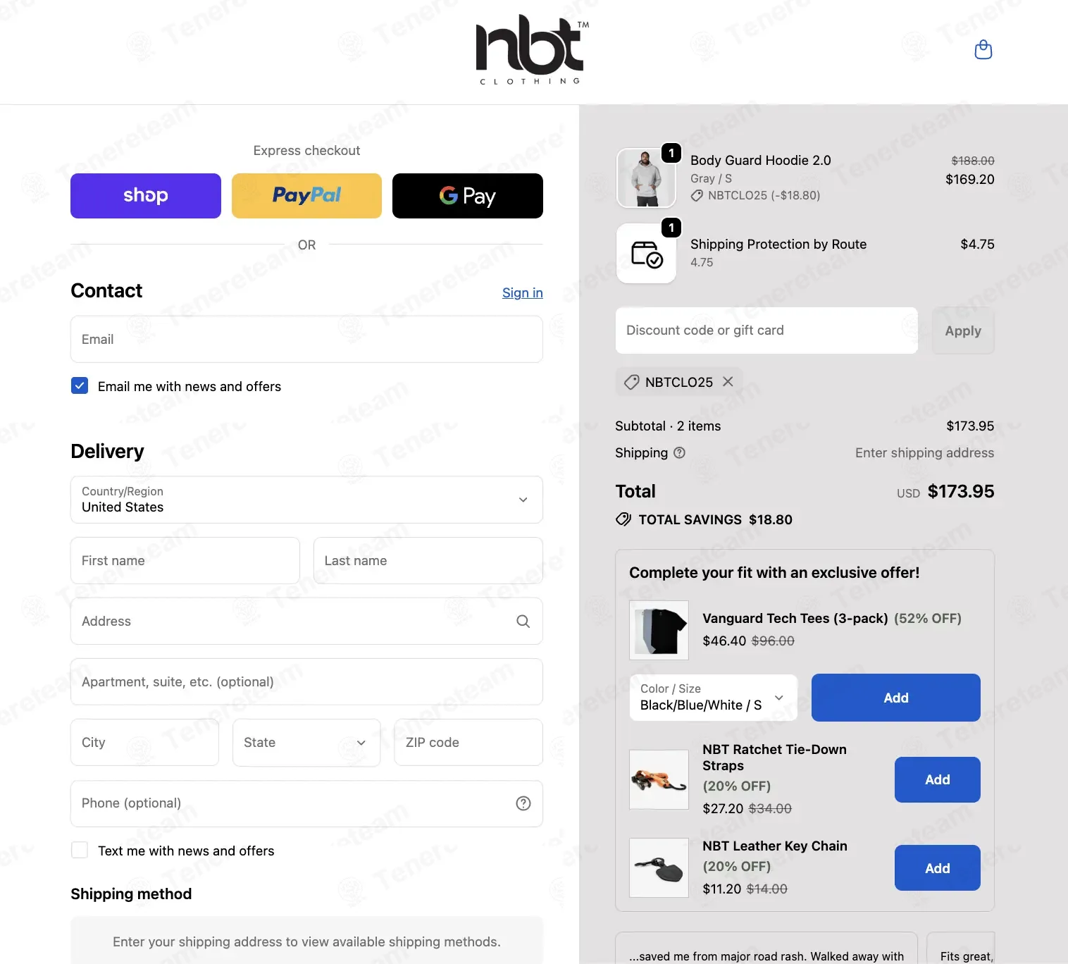 NBT Clothing coupon code: 15% off with NBTCLO25. Tested and valid as 1 week ago.