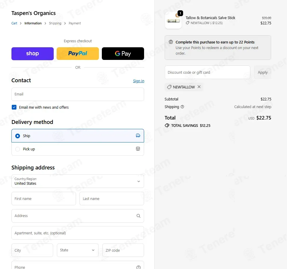 Taspens coupon code: 35% off with NEWTALLOW. Tested and valid as 1 month ago.