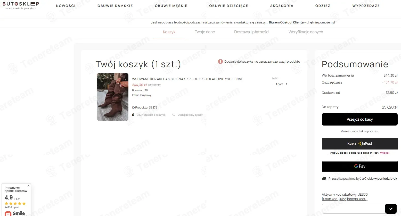 Buto Sklep PL coupon code: 30% off with JES30. Tested and valid as 7 months ago.
