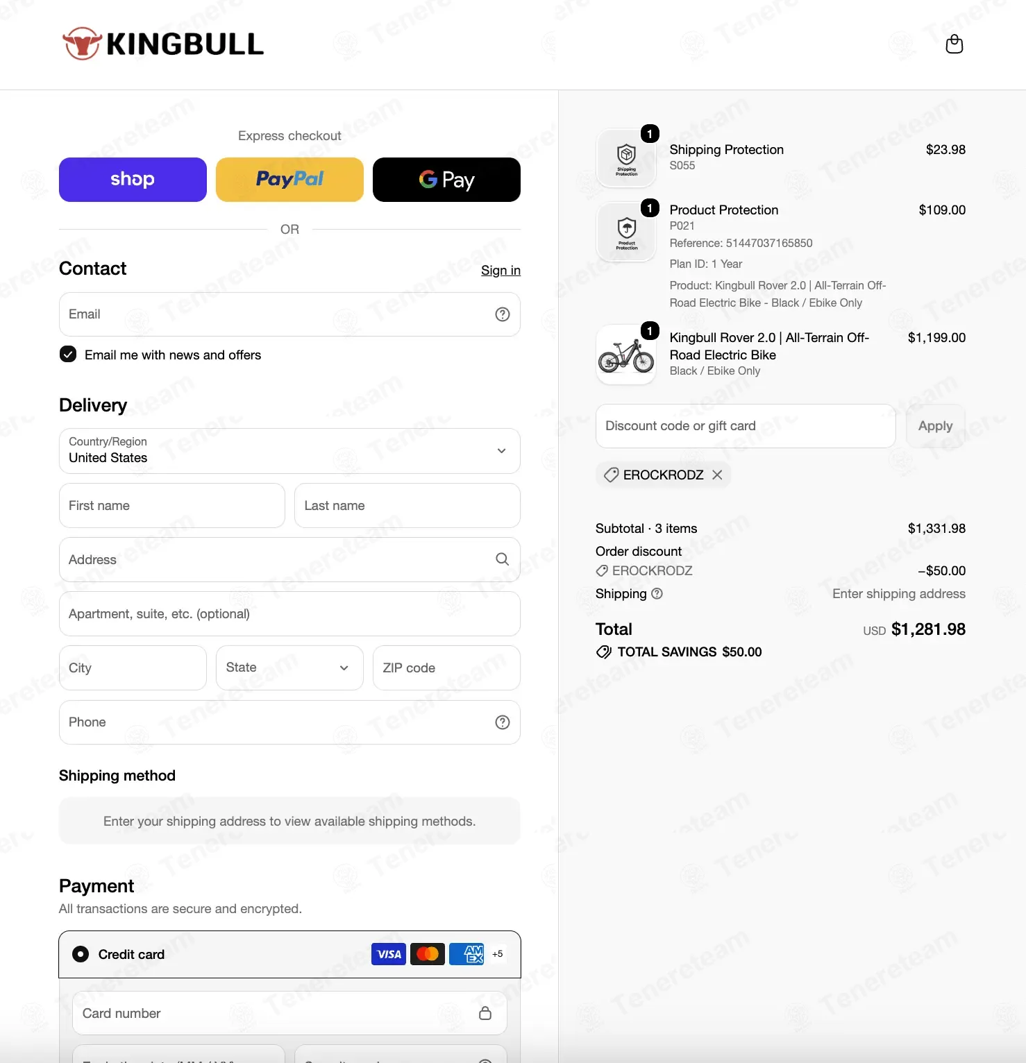 King Bull Bike coupon code: $50 off with EROCKRODZ. Tested and valid as 2 weeks ago.