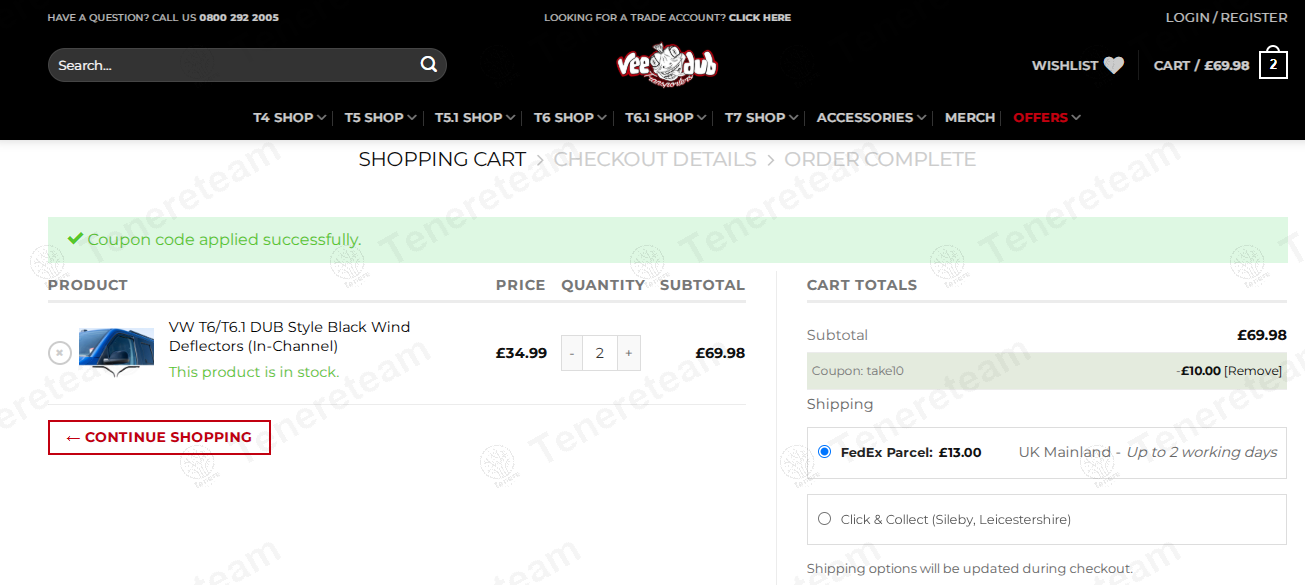 Vee Dub Transporters coupon code: Β£10 off with take10. Tested and valid as 9 months ago.