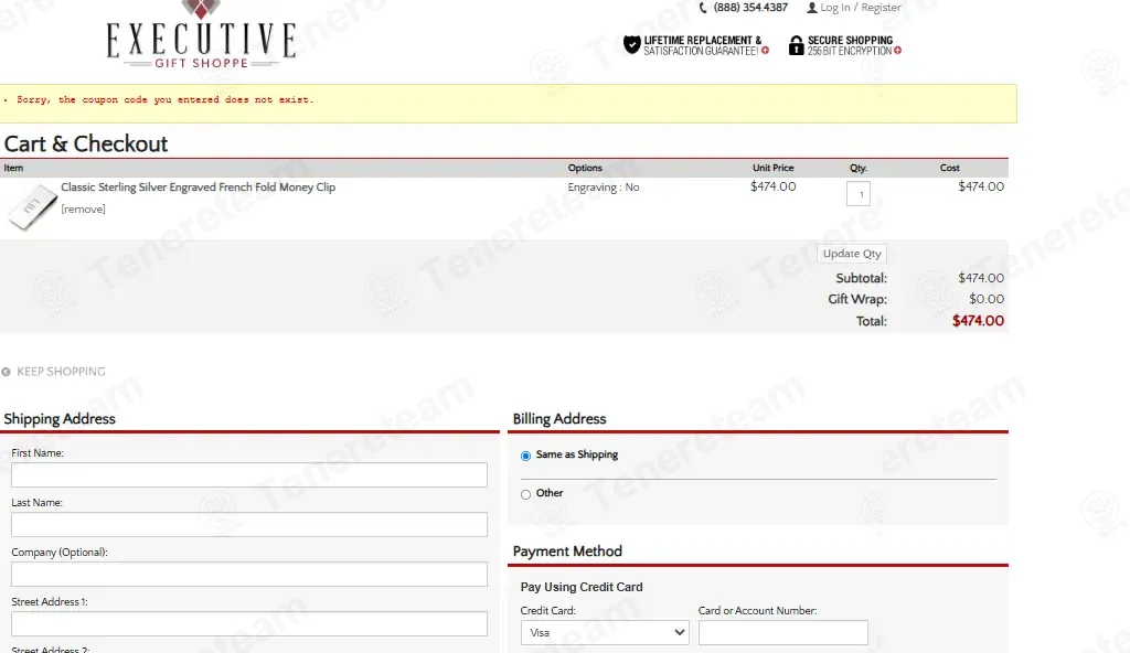 Executive Gift Shoppe coupon code verified as working at checkout