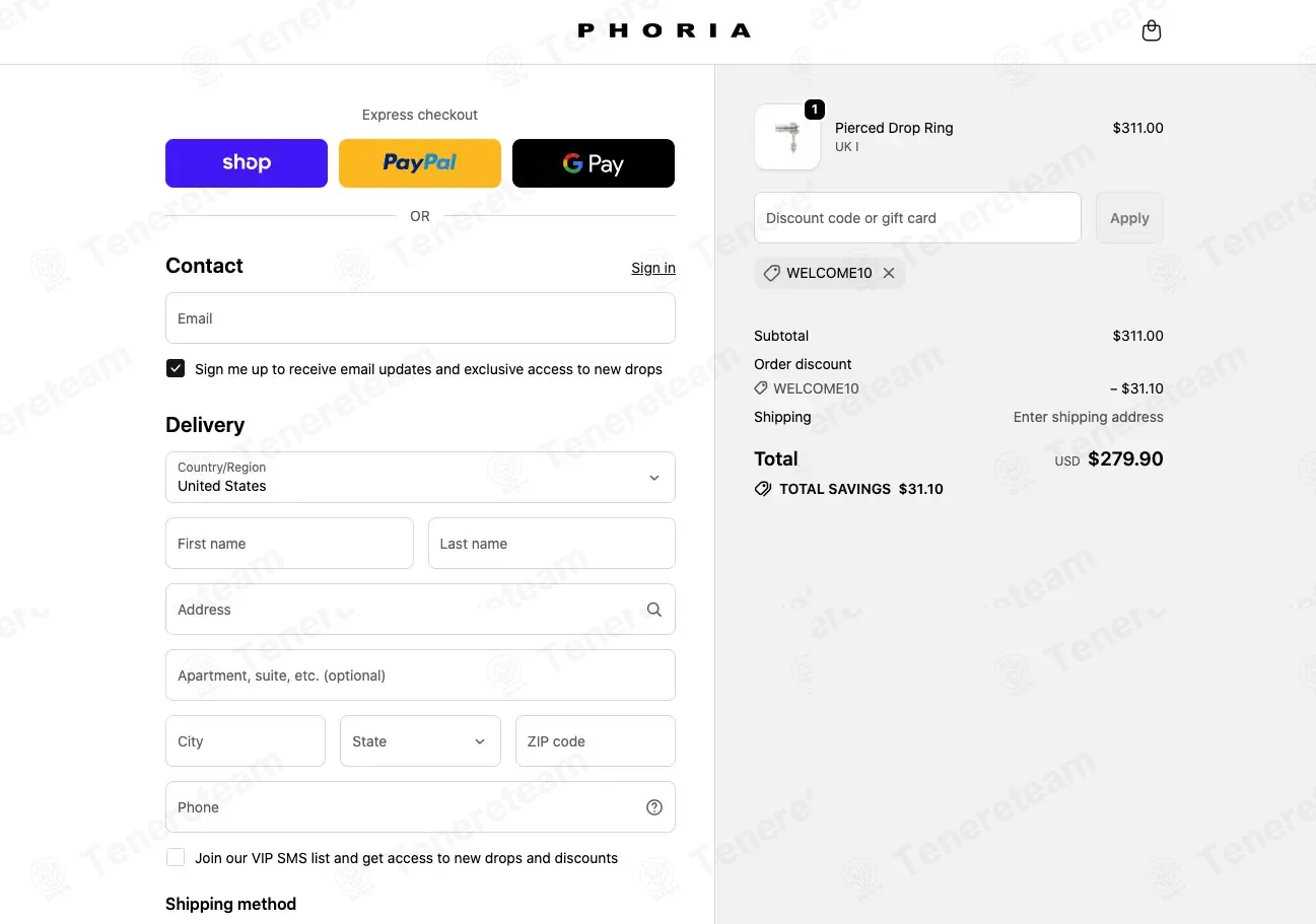 Phoria Jewellery coupon code: 10% off with WELCOME10. Tested and valid as 1 month ago.