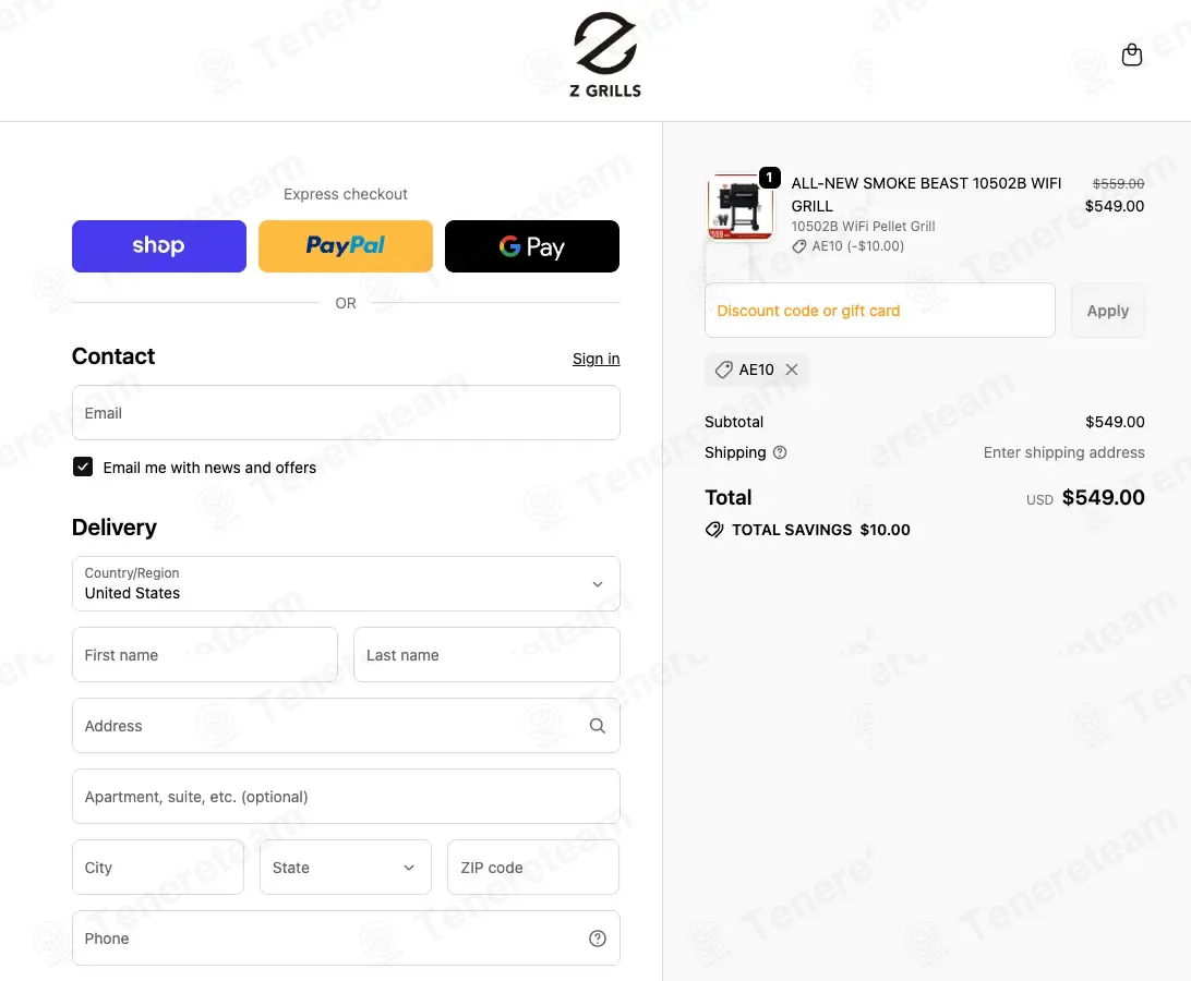Z Grills coupon code: $10 off with AE10. Tested and valid as 1 month ago.