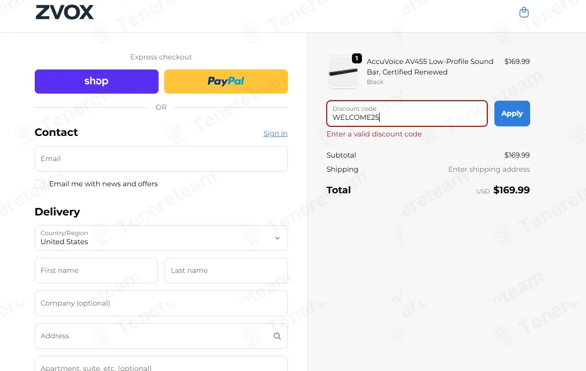 Zvox coupon code: $25 off with WELCOME25. Tested and valid as 4 months ago.
