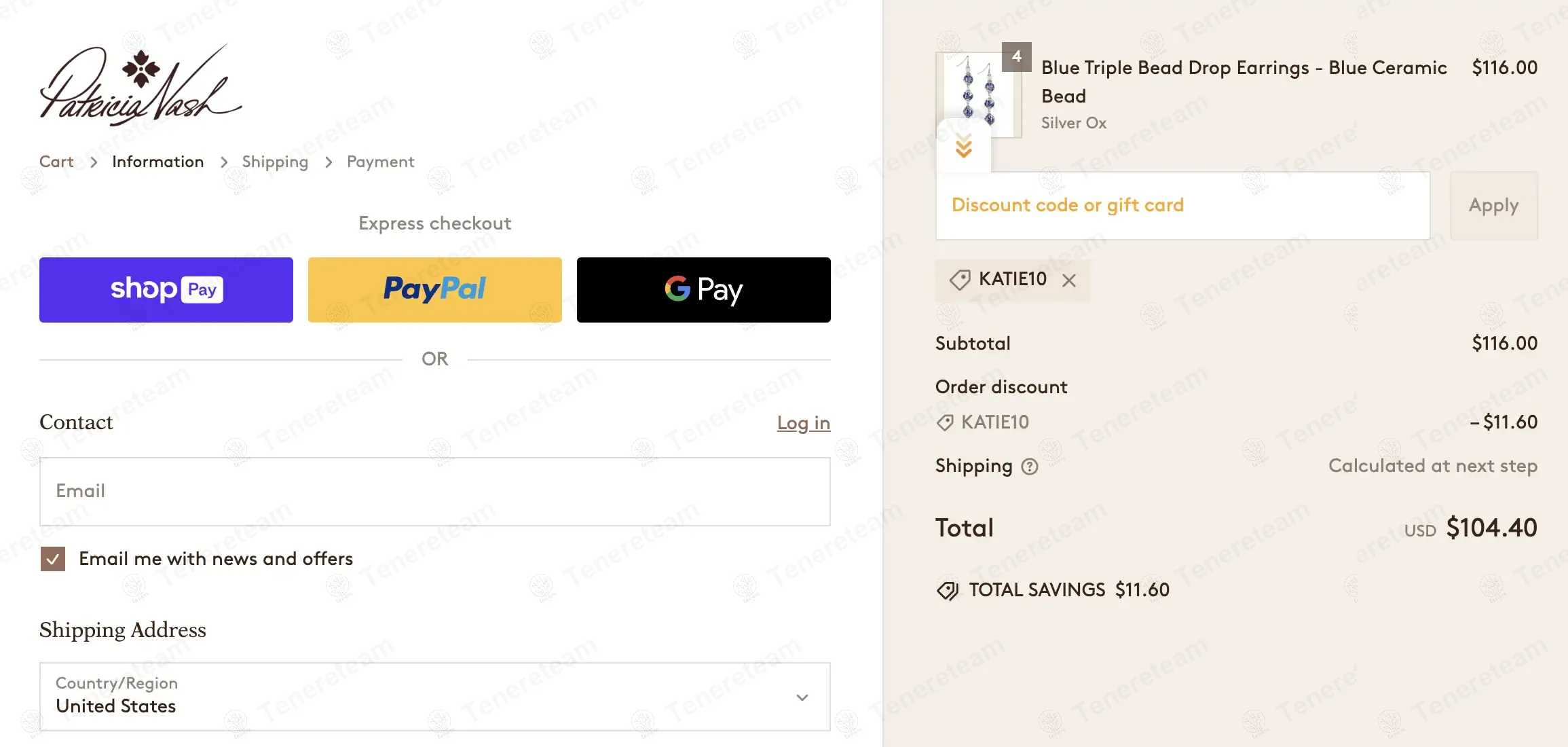 Patricia Nash coupon code: 10% off with KATIE10. Tested and valid as 9 months ago.