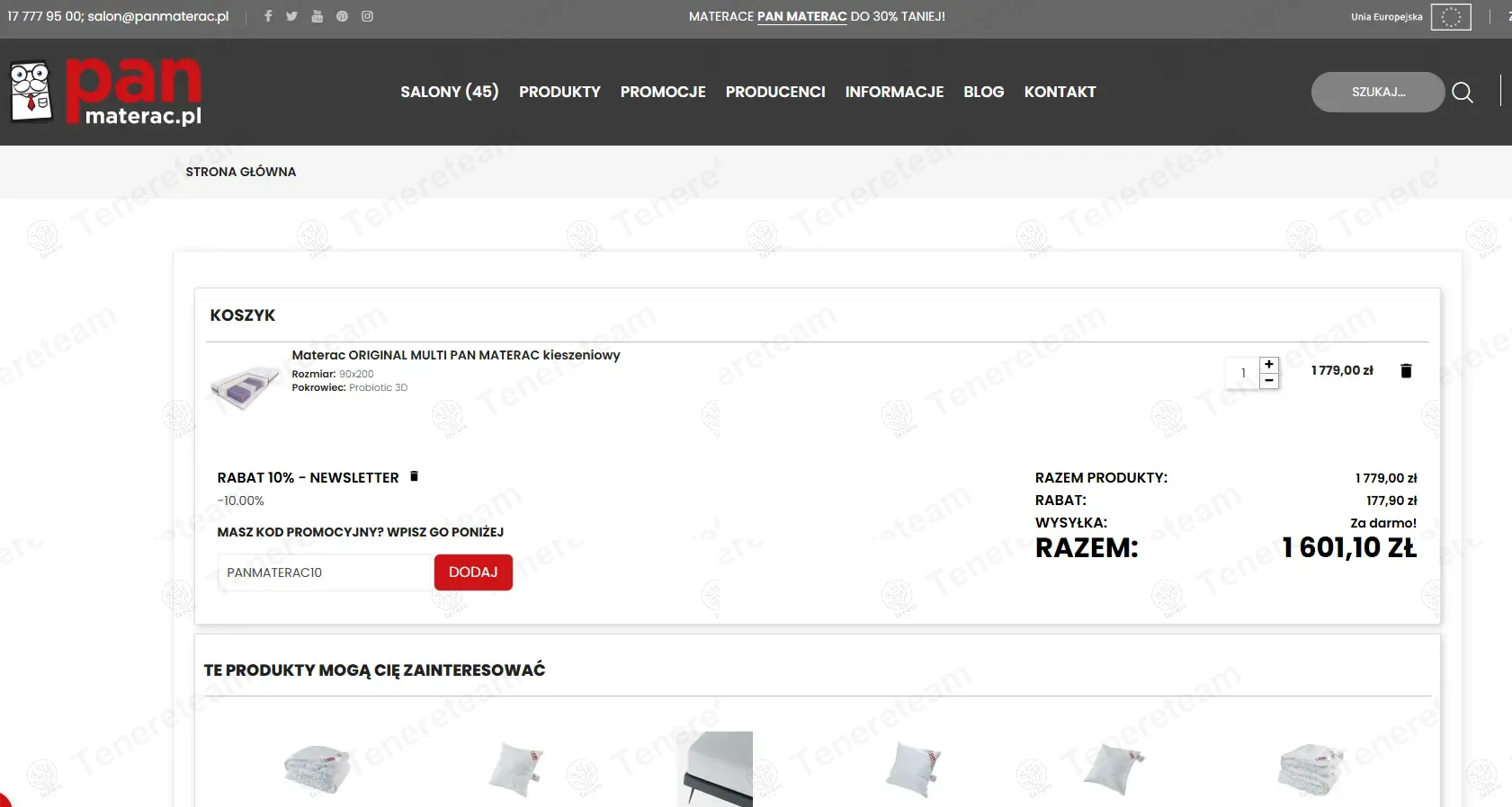 Pan Materac PL coupon code: 10% off with PANMATERAC10. Tested and valid as 9 months ago.