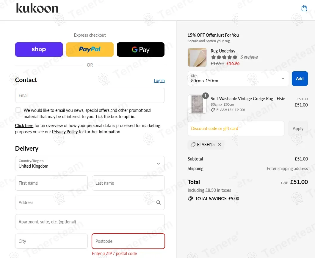 Kukoon Rugs coupon code: 15% off with FLASH15. Tested and valid as 9 months ago.