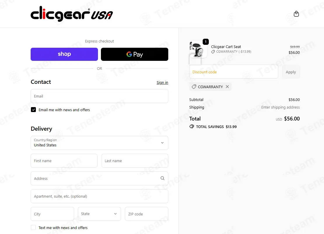 Clicgear Usa coupon code: 20% off with CGWARRANTY. Tested and valid as 7 months ago.