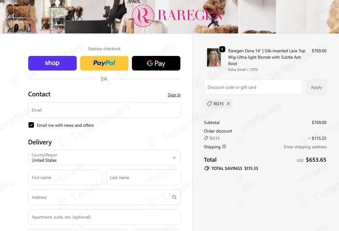 Raregenhair coupon code: 15% off with RG15. Tested and valid as 1 month ago.