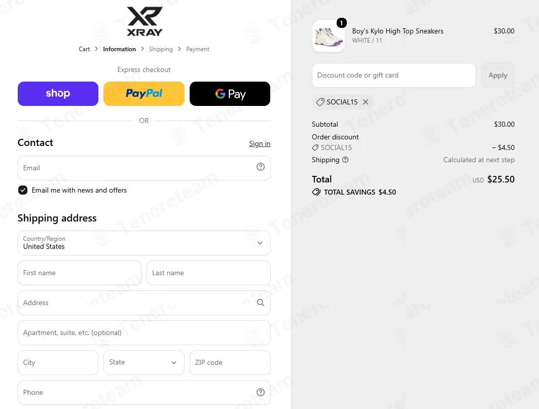 Xray Footwear coupon code: 15% off with SOCIAL15. Tested and valid as 1 month ago.