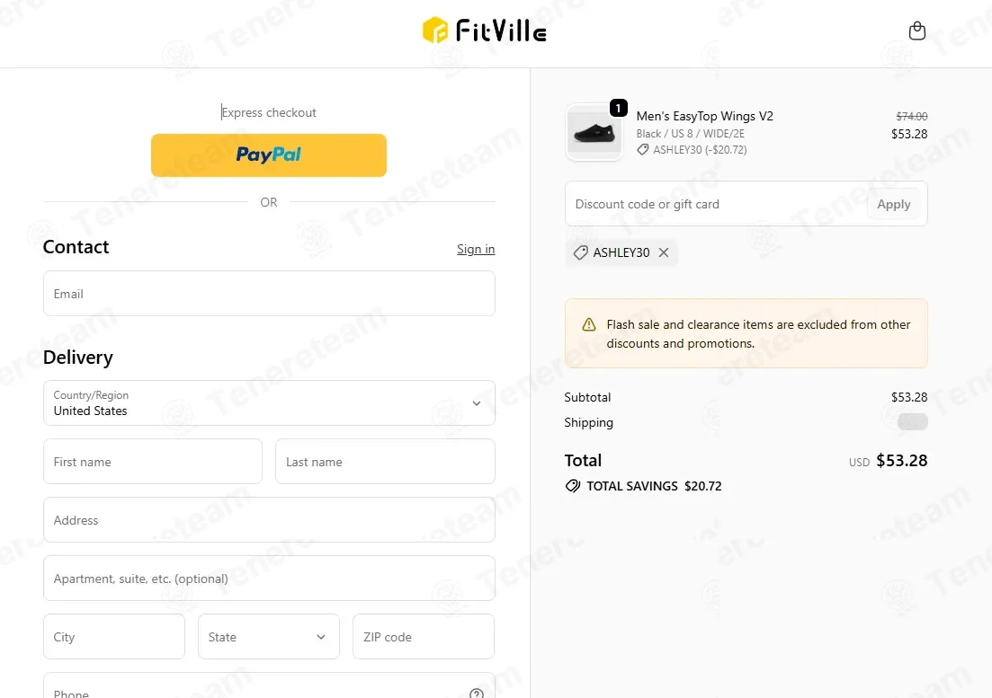 The FitVille coupon code: 30% off with ASHLEY30. Tested and valid as 1 month ago.