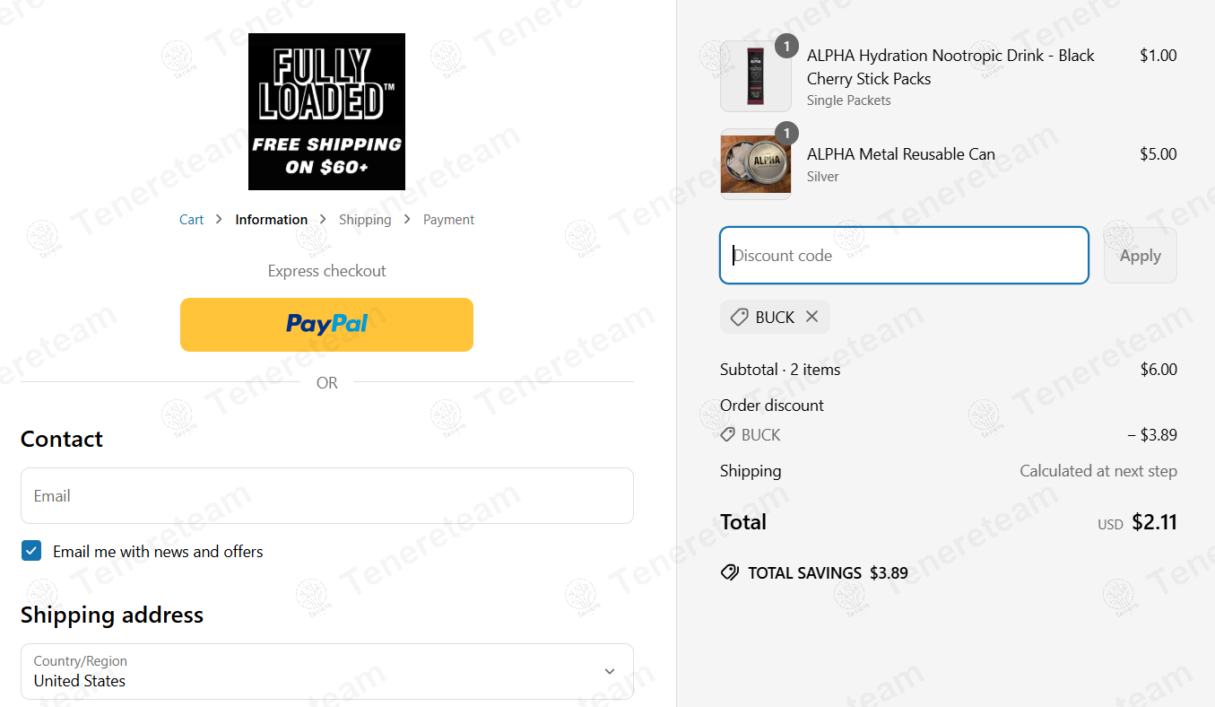 Fully Loaded Dip coupon code: 10% off with BUCK. Tested and valid as 1 year ago.