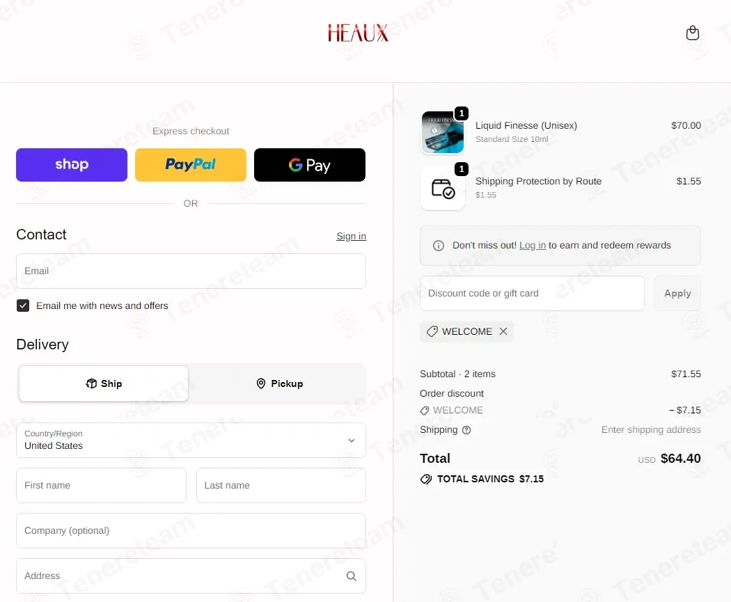 Heaux Cosmetics coupon code: 10% off with WELCOME. Tested and valid as 3 weeks ago.