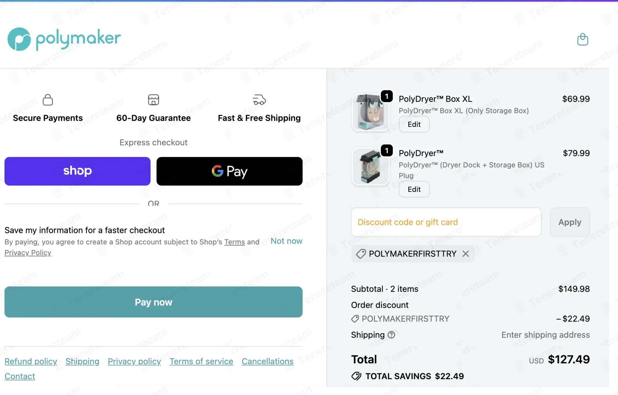 Polymaker coupon code: 15% off with POLYMAKERFIRSTTRY. Tested and valid as 2 weeks ago.