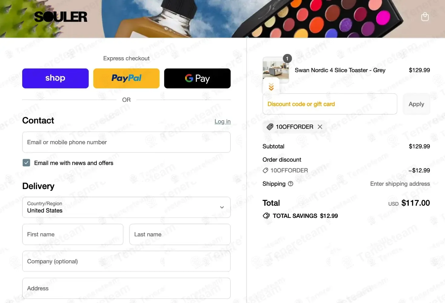 Souler coupon code: 10% off with 10OFFORDER. Tested and valid as 3 months ago.