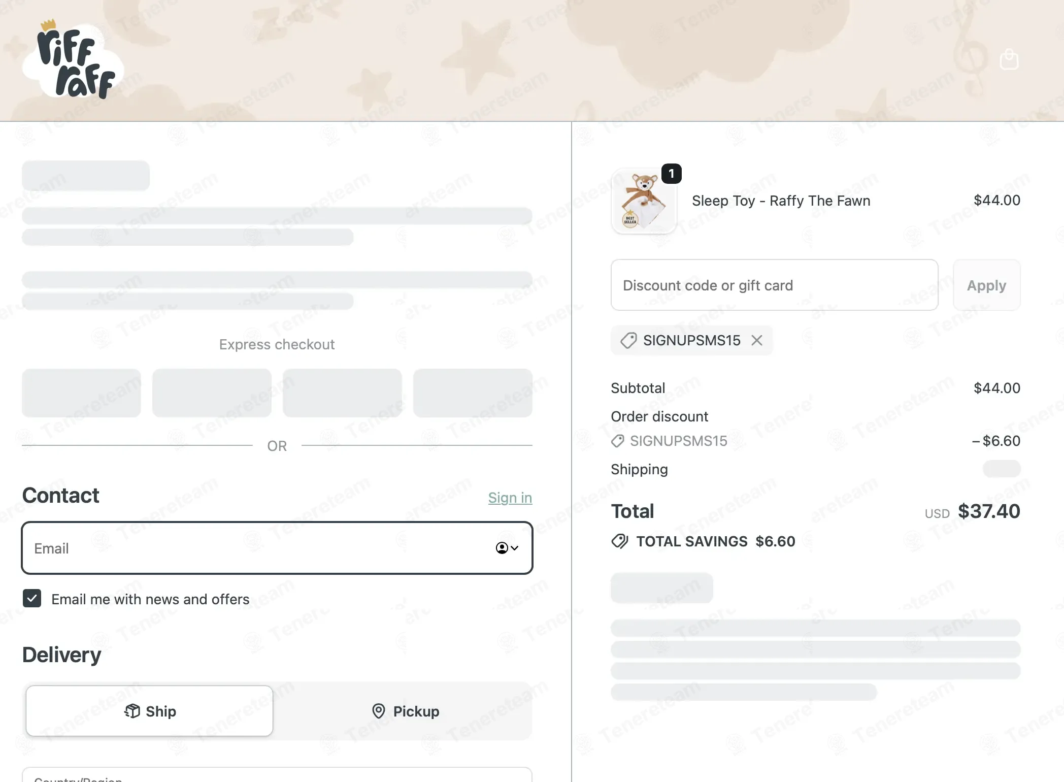 Riff Raff Baby AU coupon code: 15% off with SIGNUPSMS15. Tested and valid as 4 months ago.