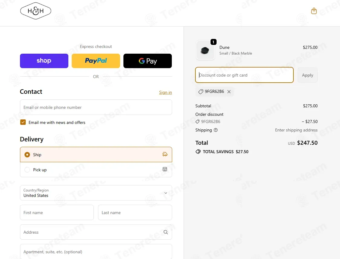 Hue and Hem coupon code: 10% off with 9FGR62B6. Tested and valid as 4 months ago.