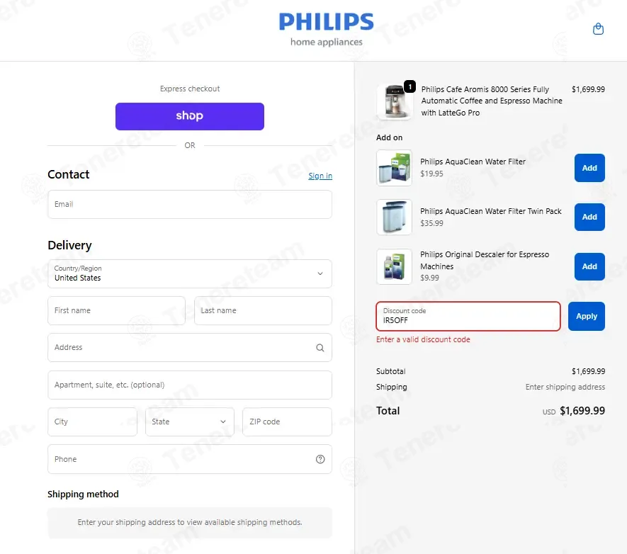 Philips Home Appliances US coupon code: 5% off with IR5OFF. Tested and valid as 1 month ago.
