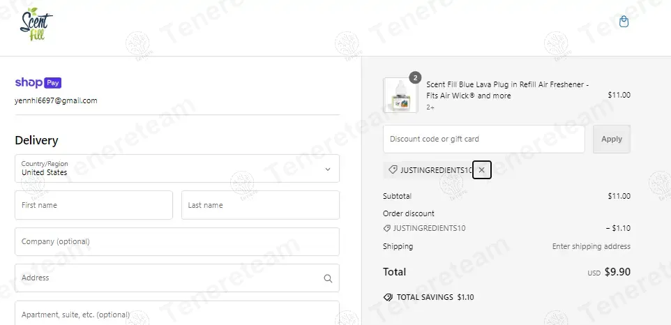 Scentfill coupon code: 10% off with JUSTINGREDIENTS10. Tested and valid as 7 months ago.
