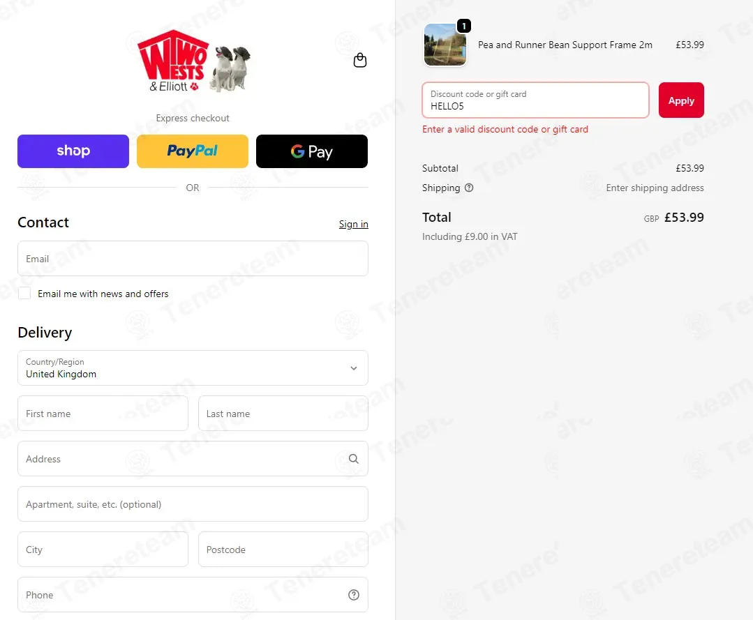 Two Wests coupon code: 5% off with HELLO5. Tested and valid as 1 month ago.