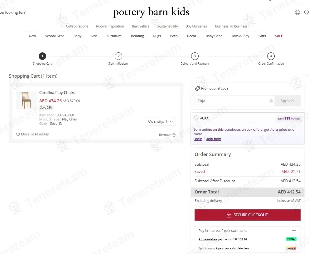 Pottery Barn Kids UAE coupon code: 5% off with T0JA. Tested and valid as 8 months ago.
