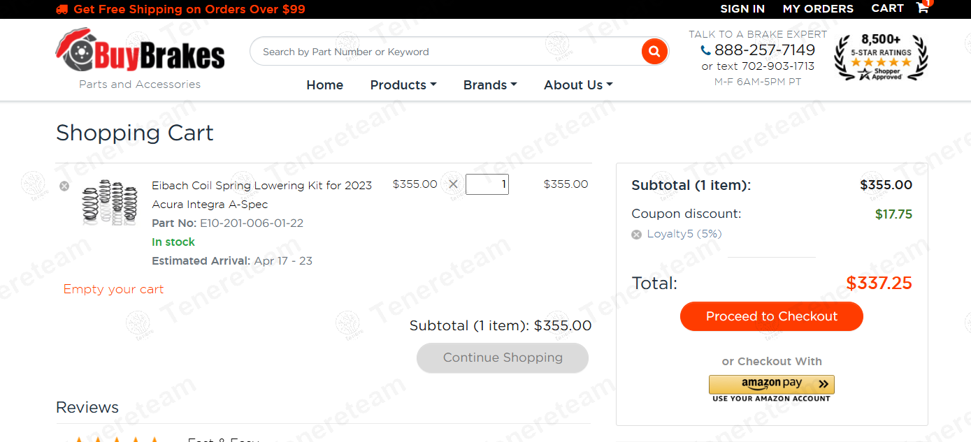 Buy Brakes coupon code: 5% off with LOYALTY5. Tested and valid as 7 months ago.
