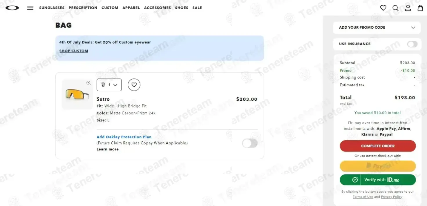 Oakley coupon code: $10 off with OAKWEL10. Tested and valid as 3 weeks ago.