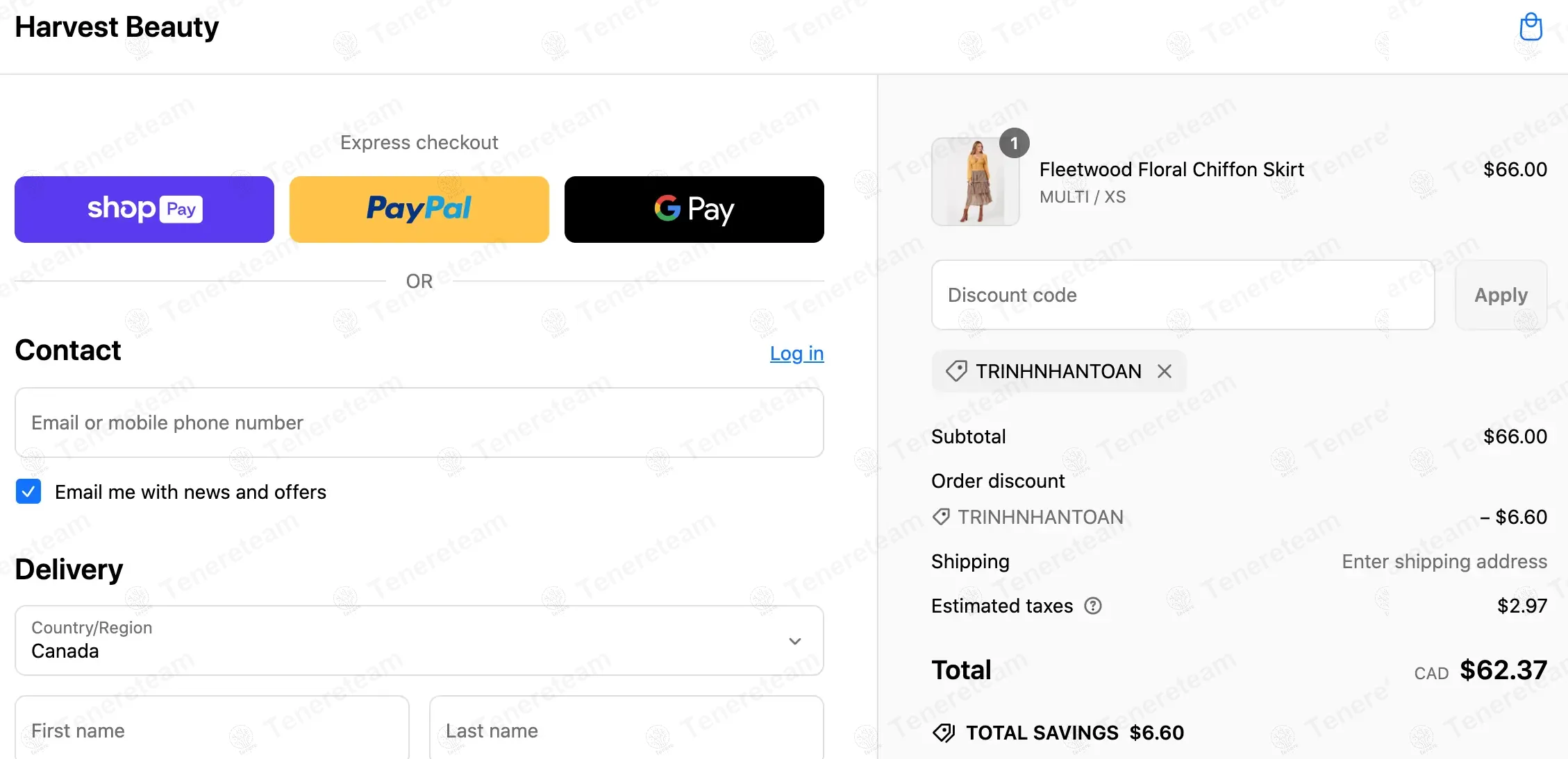 Harvest Beauty coupon code: 10% off with TRINHNHANTOAN. Tested and valid as 1 year ago.