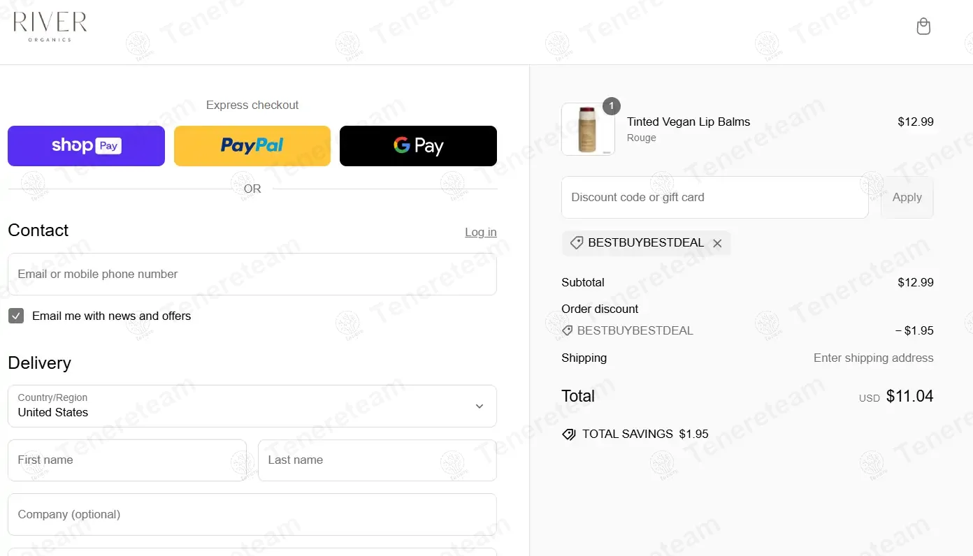 River Organics apply coupon code