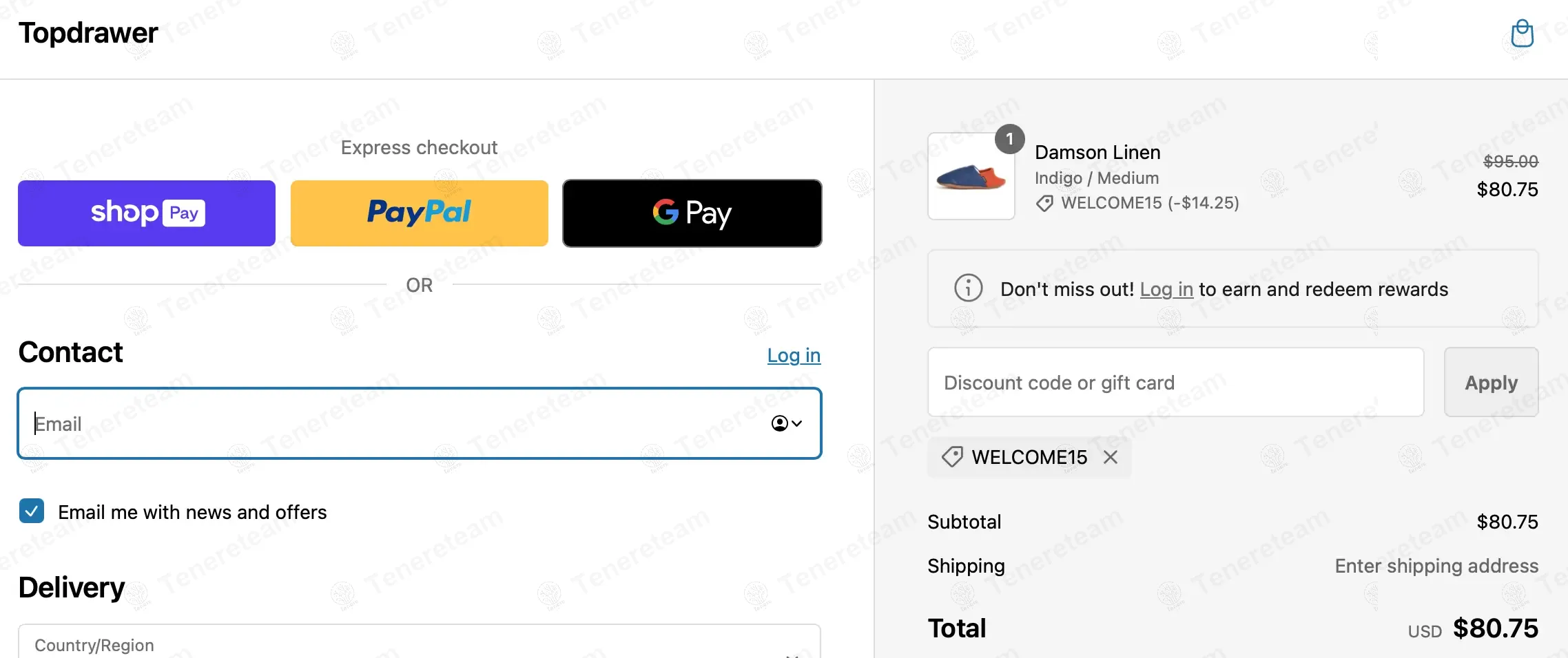 Topdrawer apply coupon code