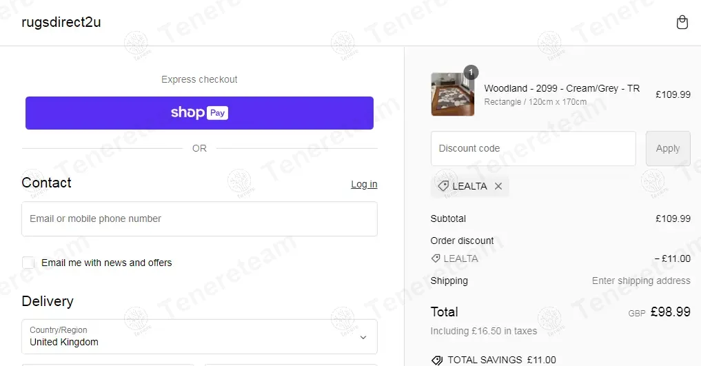 Rugs Direct 2U coupon code: 10% off with LEALTA. Tested and valid as 1 year ago.