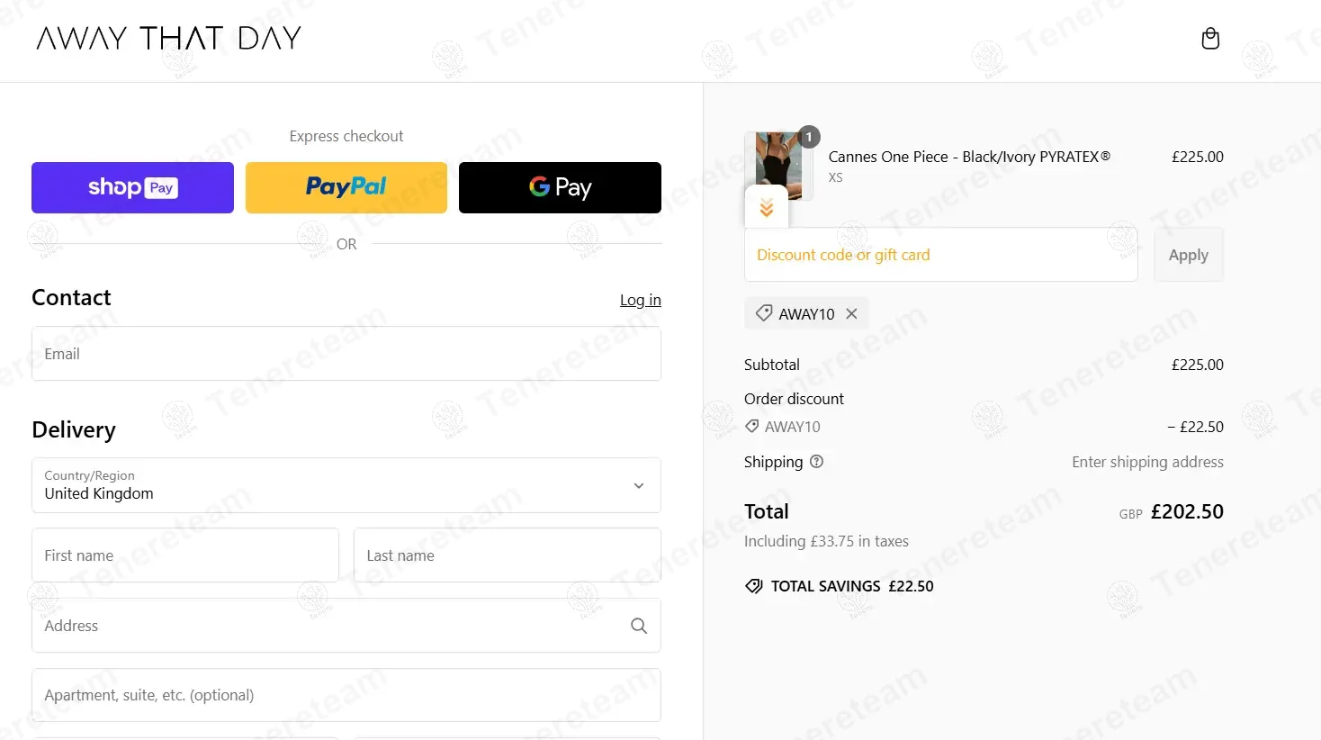 Away That Day coupon code: 10% off with AWAY10. Tested and valid as 1 year ago.