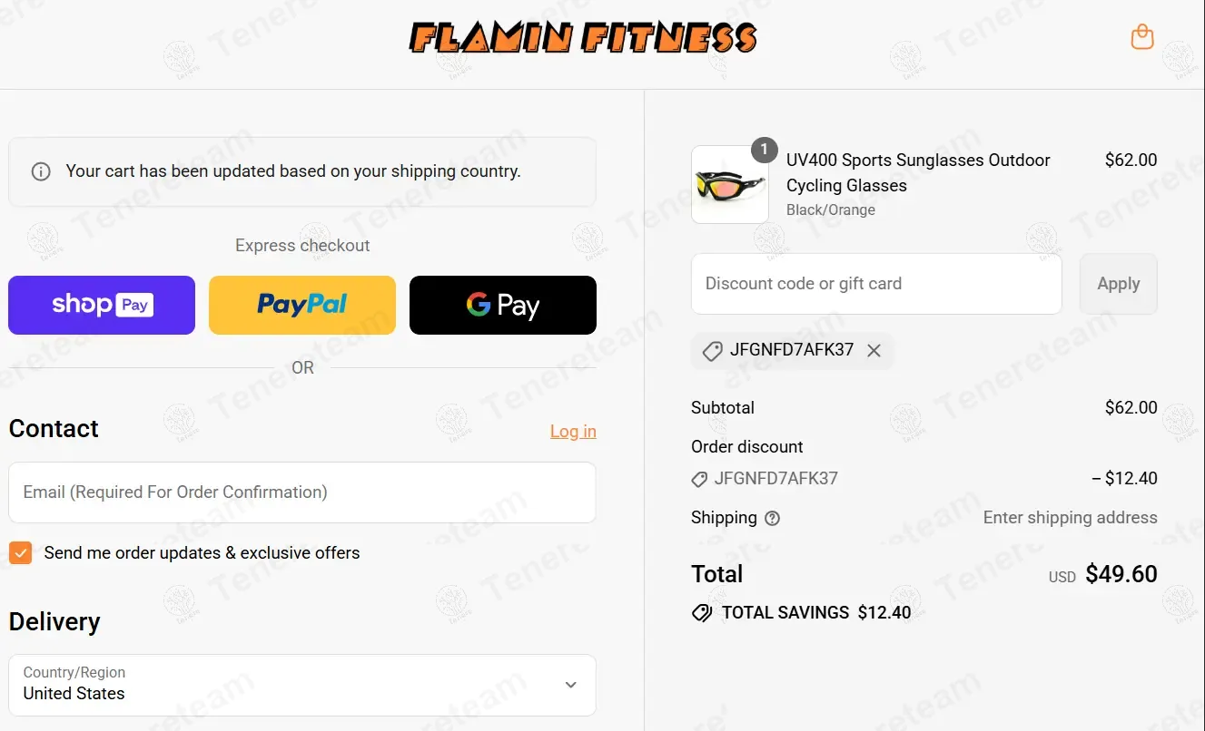 Flamin Fitness coupon code: 20% off with JFGNFD7AFK37. Tested and valid as 11 months ago.