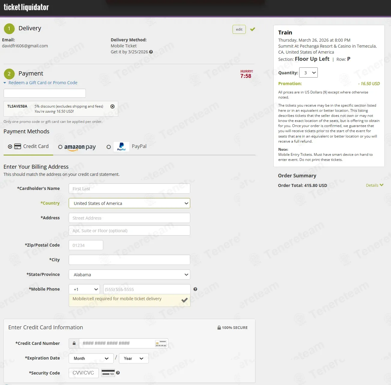 Ticket Liquidator apply coupon code
