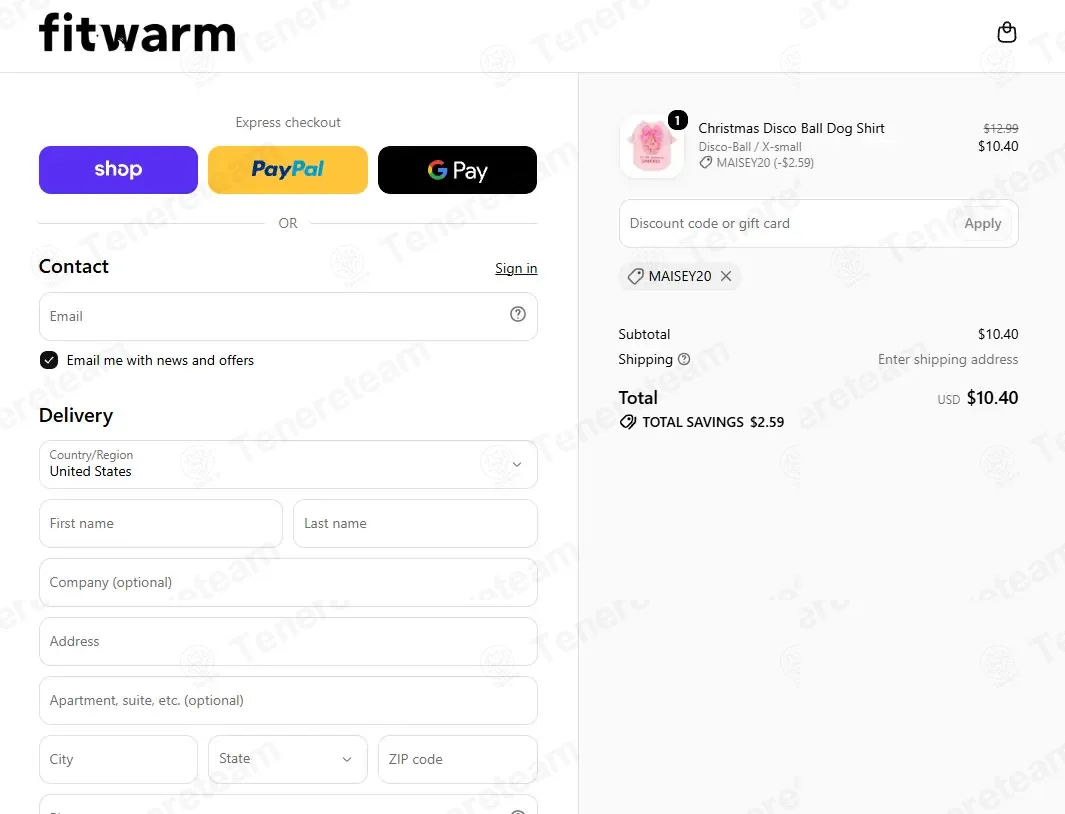 Fitwarm apply coupon code