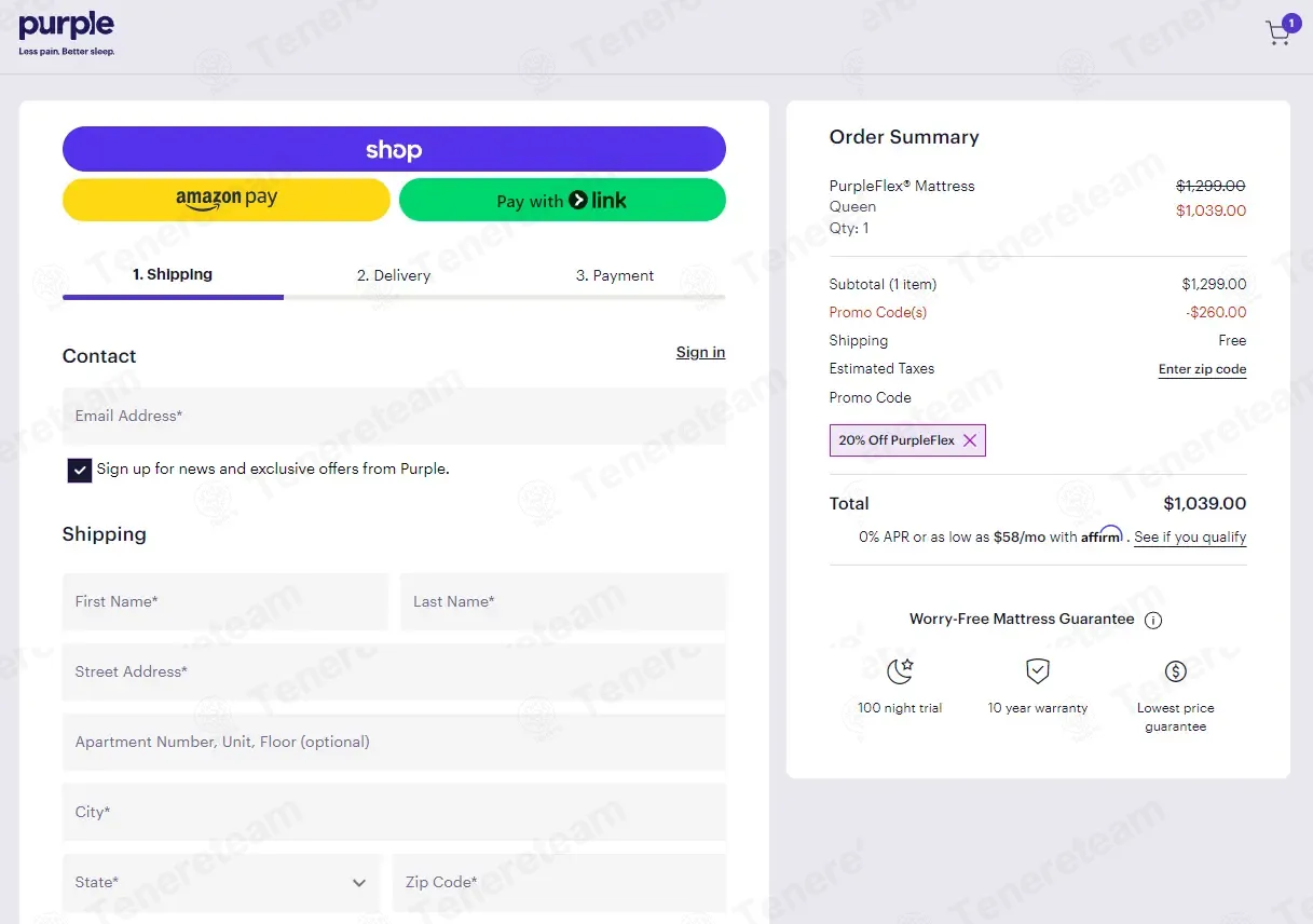 Purple apply coupon code