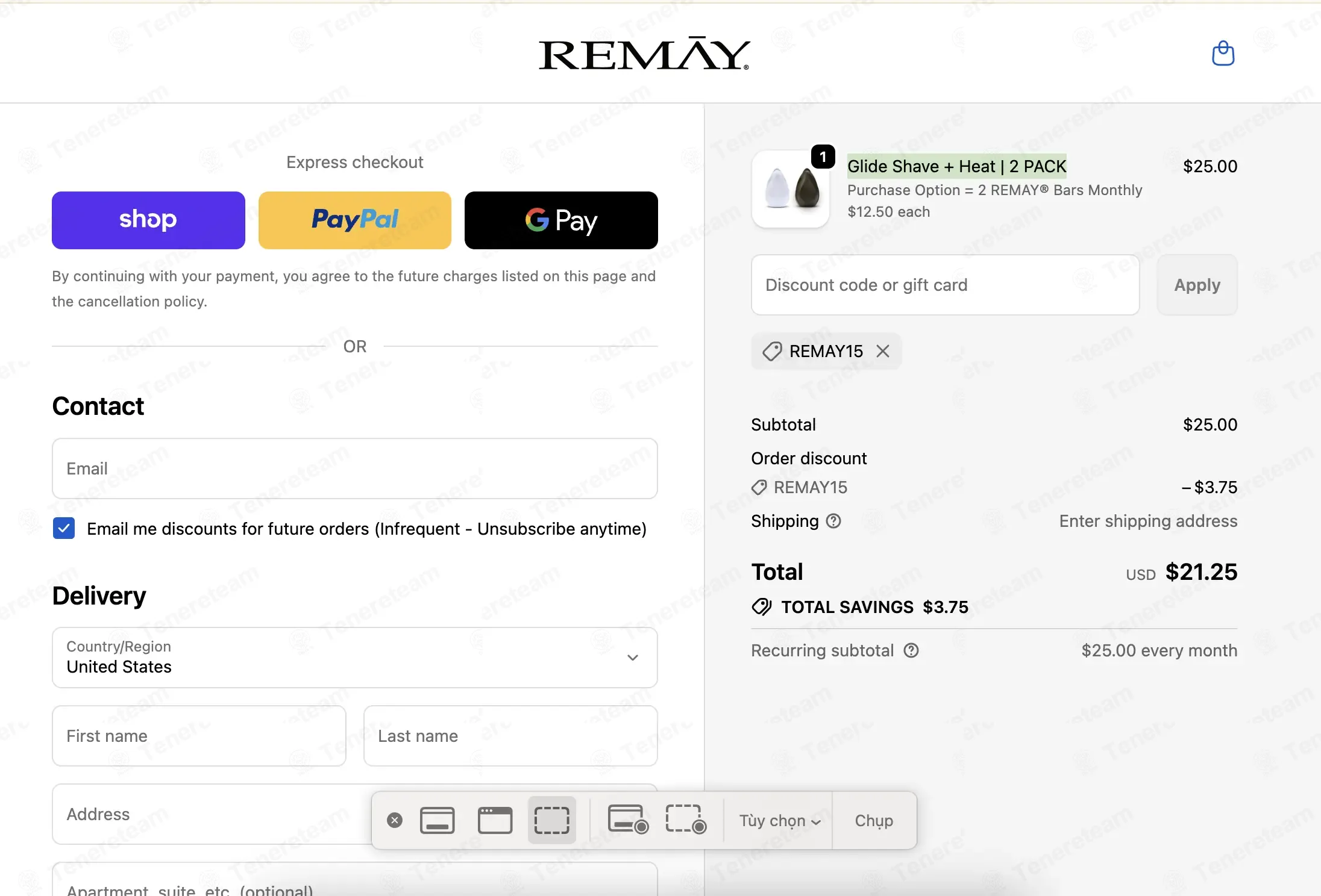 REMAY Shave Gel Bars coupon code: 15% off with REMAY15. Tested and valid as 6 days ago.
