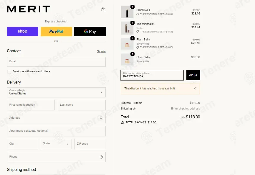 Merit Beauty coupon code: 10% off with RAFSZCTOM5A. Tested and valid as 3 months ago.