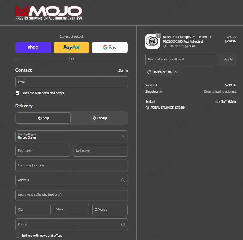 Mojomotosport coupon code: 10% off with THANKYOU10. Tested and valid as 1 month ago.