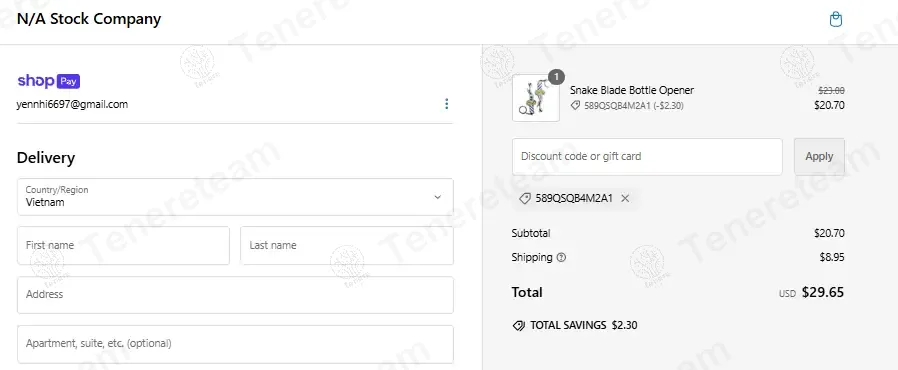 Na Stock Company coupon code: 10% off with 589QSQB4M2A1. Tested and valid as 1 year ago.